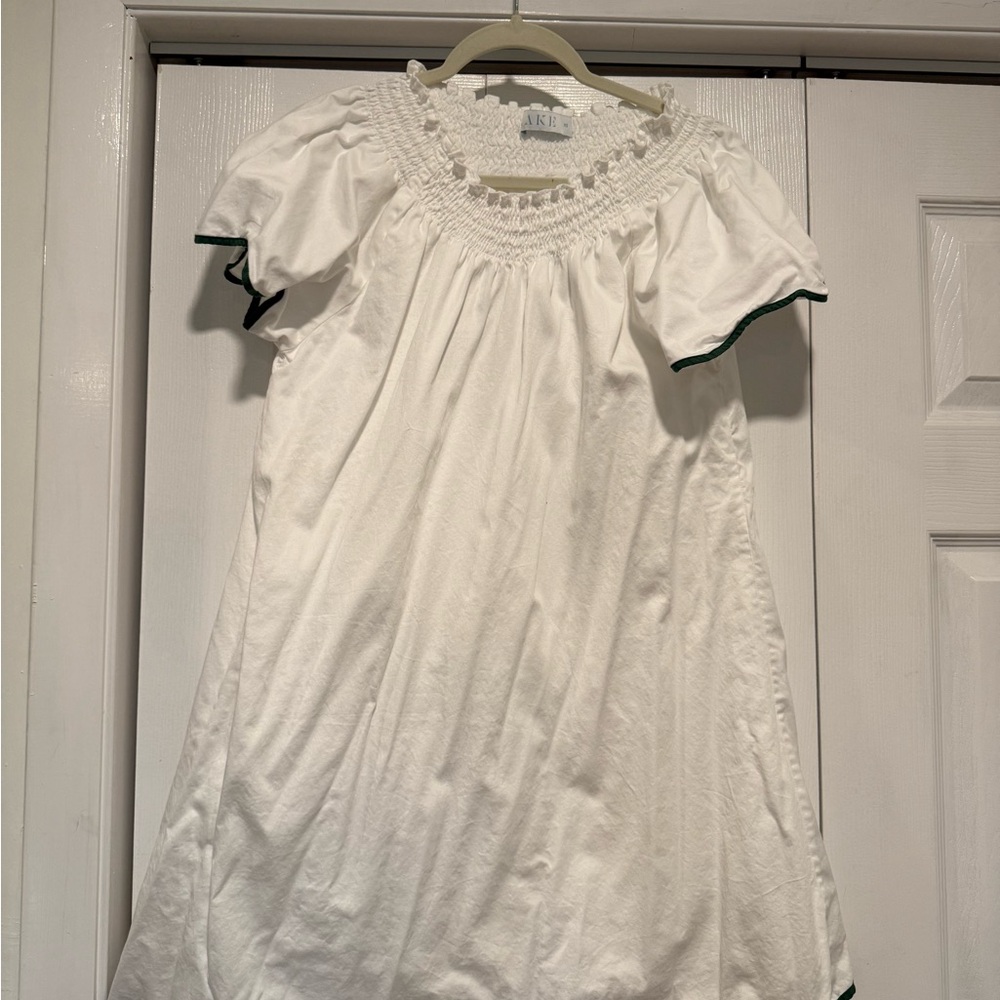 LAKE Dress with Green Trim